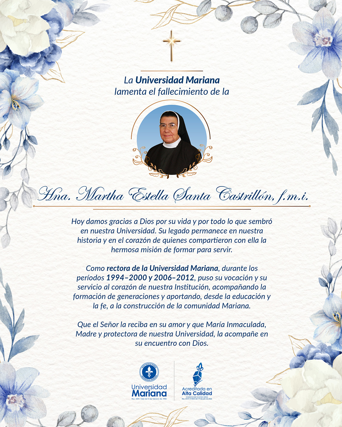 Universidad Mariana Acreditada en Alta Calidad